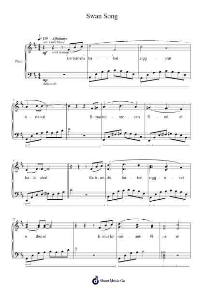 Swan Song Sheet Music by Hygie Asnold-Arr.Cranemie
