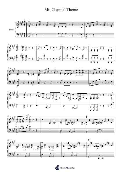 Mii Channel Theme Sheet Music by Kazumi Totaka-Arr.Lanme