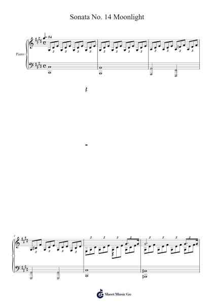 Sonata No. 14 Moonlight Sheet Music by Ludwig van Beethoven-Arr.Duttledk Corh