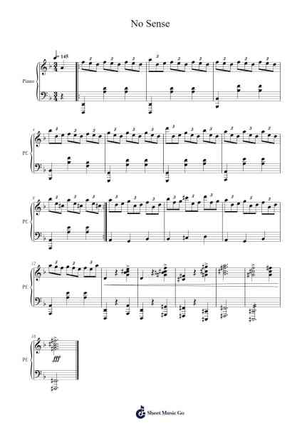 No Sense Sheet Music by Lupo Andrea-Arr.Beazie Bushwild