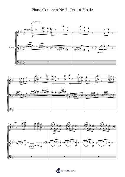Piano Concerto No. 2 in G Minor, Op. 16: IV. Finale Sheet Music by Sergei Prokofiev-Arr.Nyroy Vebe