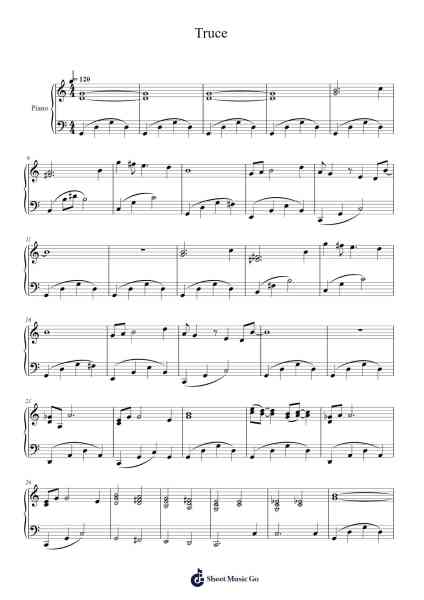 Truce Sheet Music by Twenty One Pilots-Arr.Keatsshua Beareade