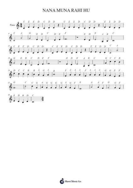 NANA MUNA RAHI HU Sheet Music by undefined-Arr.Oryet Zosoll