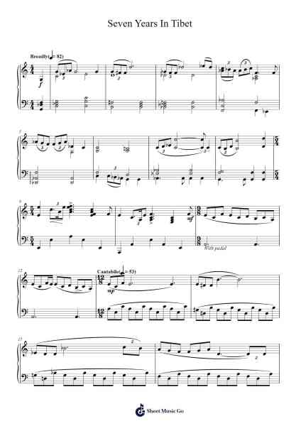 Seven Years In Tibet 楽譜 by Yo-Yo Ma-Arr.Mantim Whitemoll
