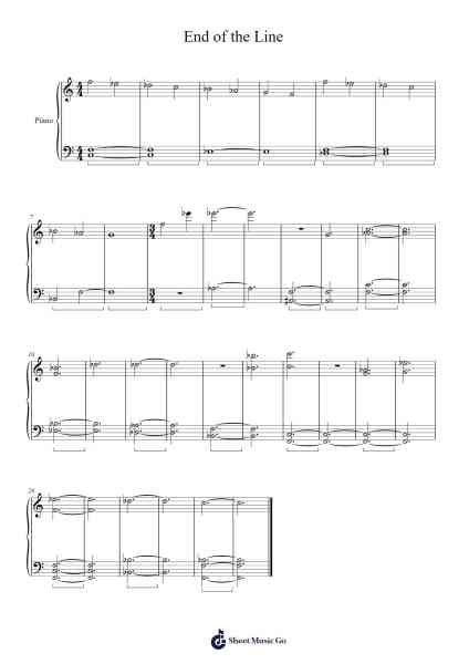 Captain America: The Winter Soldier Soundtrack - "End of the Line" Sheet Music by Moe.-Arr.Alkerr Wolfclife