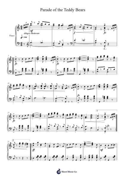 Parade of the Teddy Bears Sheet Music by Geo L. Cobb-Arr.Wilbeth