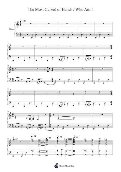 The Most Cursed of Hands / Who Am I Sheet Music by undefined-Arr.Melnolds Dougdy