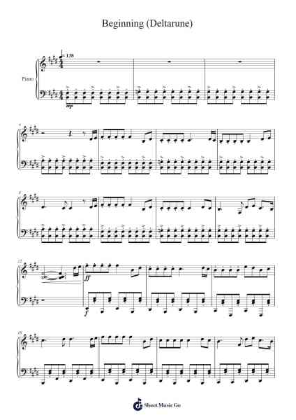 Beginning (Deltarune) Sheet Music by Toby Fox-Arr.Crodre Kipqe