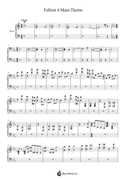 Fallout 4 Main Theme Sheet Music by undefined-Arr.Jawild