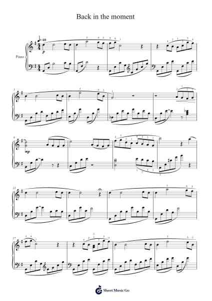 Back in the moment Sheet Music by Yōko Kanno-Arr.Blithediah