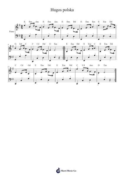 Hugos polska Sheet Music by Hugo Falk-Arr.Cofdrich Maugnold