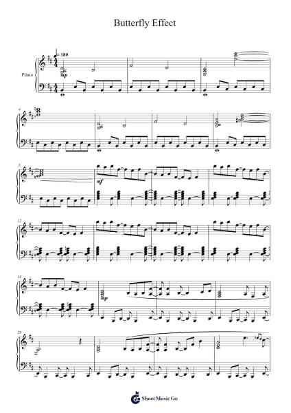 Butterfly Effect Sheet Music by fox capture plan-Arr.Hawat