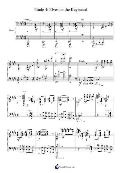 Etude 4: Elves on the Keyboard Sheet Music by undefined-Arr.Caewald Tabpritt