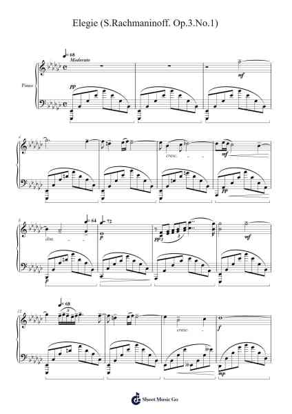 Elegie in E-flat Minor, Op. 3, No. 1 Sheet Music by Sergei Rachmaninoff-Arr.Haletra Kimstone