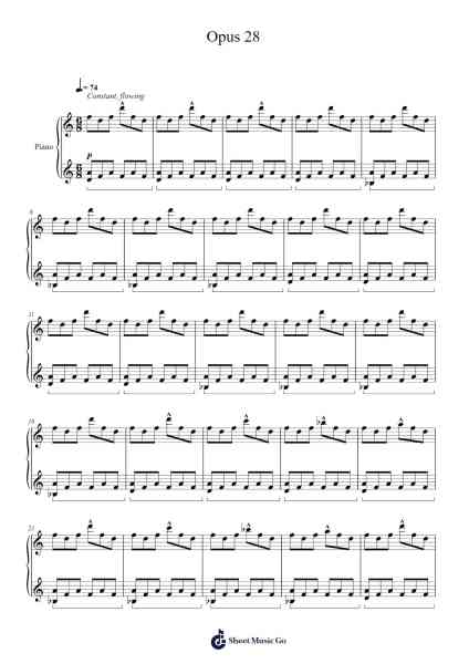Opus 28 Sheet Music by Dustion O'Halloran-Arr.Fieldbing