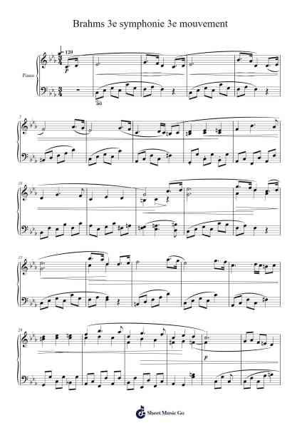Symphony No. 3 in F Major, Op. 90: III. Poco Allegretto Sheet Music by undefined-Arr.Swinria