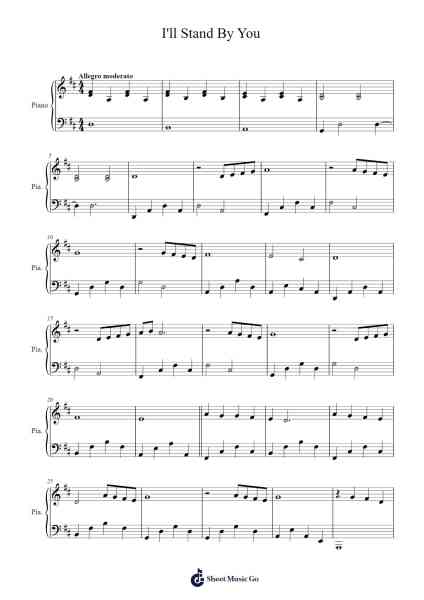 I'll Stand By You Sheet Music by S. Hermand-Arr.Glosper