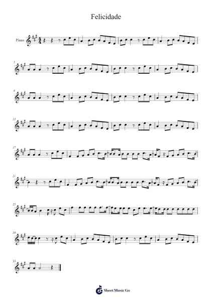 Felicidade Sheet Music by Thombell Babhill-Arr.Campleign Eli