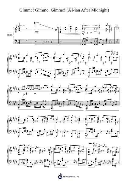 Gimme! Gimme! Gimme! (A Man After Midnight) Sheet Music by 小島英也-Arr.Cisgrey