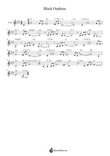 Black Orpheus Sheet Music by Luiz Bonfá-Arr.Ranlass Dulelroy