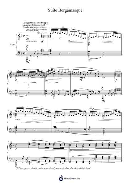 Suite Bergamasque Sheet Music by Claude Debussy-Arr.Brucefe Payjim