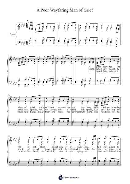 A Poor Wayfaring Man of Grief Sheet Music by undefined-Arr.Lamguy Nica