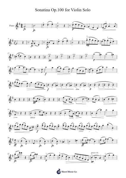 Sonatina, Op. 100 for Violin and Piano 樂譜由 Anton Dvorak - 編曲 Roymens