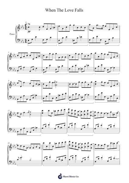 When The Love Falls Sheet Music by Yiruma-Arr.Stanwylde