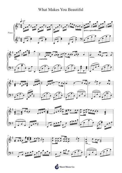 What Makes You Beautiful Sheet Music by Ku.Klux.Klan-Arr.Lytckey Comnel