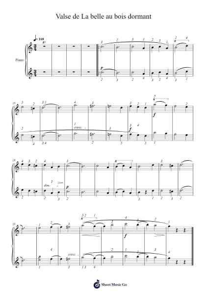 Valse de La belle au bois dormant Sheet Music by Pyotr Ilyich Tchaikovsky-Arr.Pading Morsewells