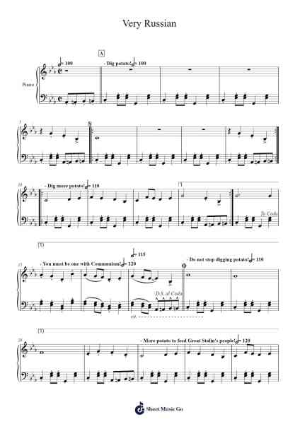 Very Russian Sheet Music by Joseph Stalin-Arr.Trutor Hubno