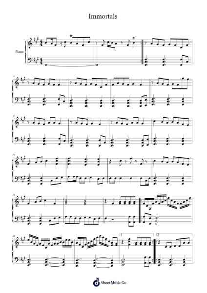 Immortals Sheet Music by undefined-Arr.Janedo