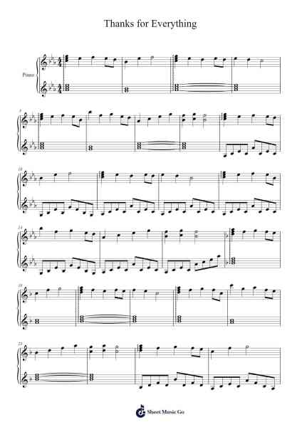 Thanks for Everything Sheet Music by Mathew Velasquez/NightMargin-Arr.Hobjeames