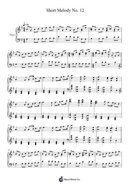 Short Melody No. 12 Sheet Music by Dawnleif-Arr.Danchloe