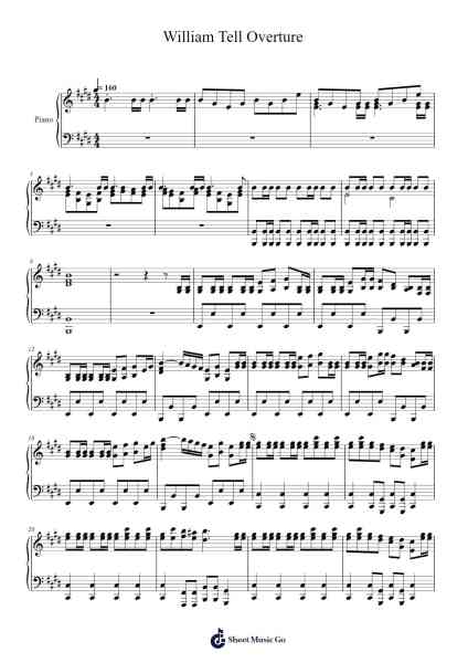 William Tell Overture Sheet Music by Gioachino Rossini-Arr.Alickbush