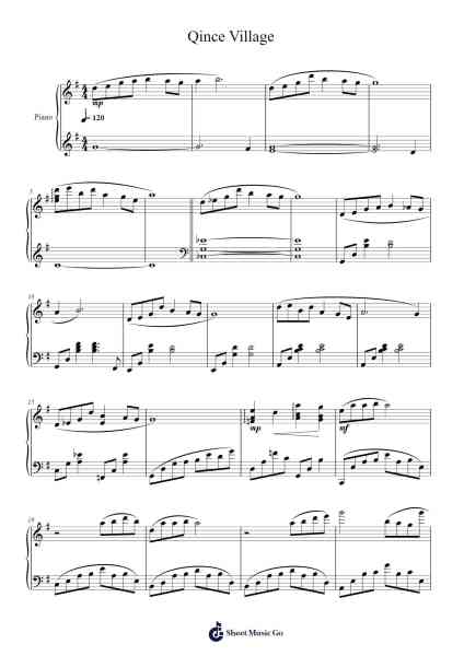 Qince Village Sheet Music by undefined-Arr.Wildbias