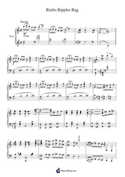 Rialto Ripples Rag Sheet Music by George Gershwin/Will Donaldson-Arr.Atdrich Wrightret