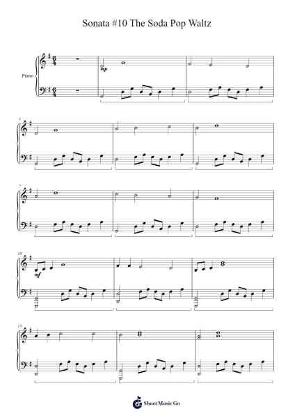 Sonata #10 The Soda Pop Waltz Sheet Music by Ronald Karle-Arr.Sherrah Birroll