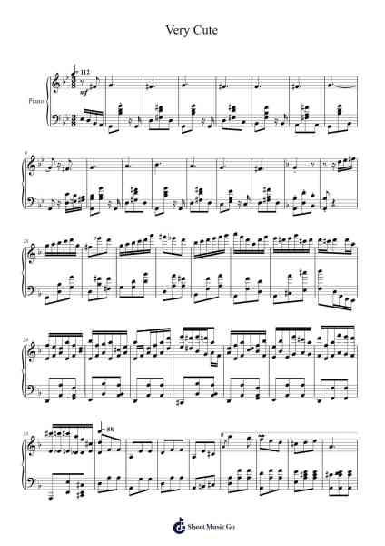 Very Cute Sheet Music by CAMeLIA-Arr.Babberg Neriam