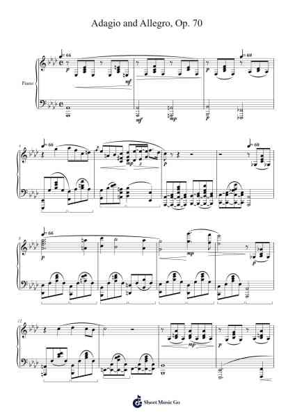 Adagio and Allegro for Horn and Piano, Op. 70 Sheet Music by Robert Schumann-Arr.Wildbias