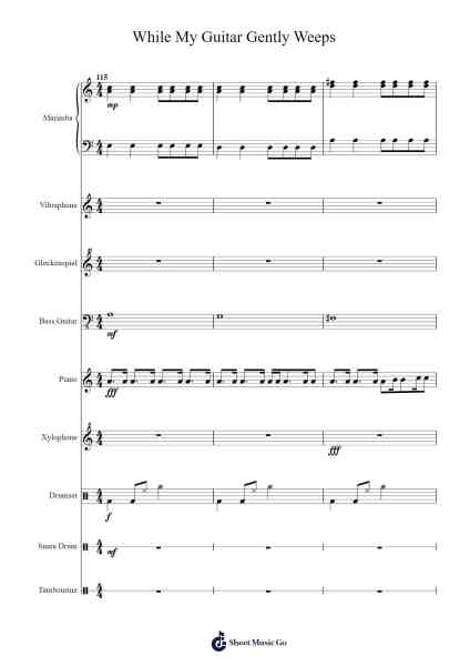 While My Guitar Gently Weeps Sheet Music by The Beatles-Arr.Blajeames Yulewood