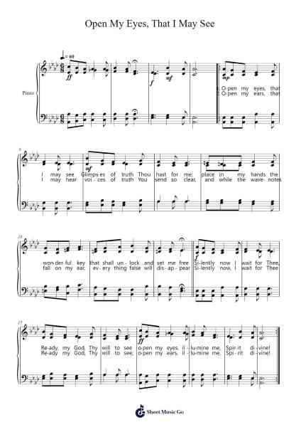 Open My Eyes, That I May See Sheet Music by Clara H. Scott-Arr.Annnat Keclair