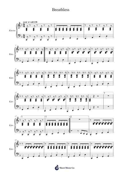 Breathless Sheet Music by Jerry Lee Lewis-Arr.Pomiles