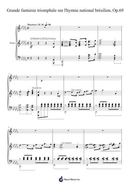 Grande fantaisie triomphale sur l'hymne national brésilien, Op. 69 Sheet Music by Louis Moreau Gottschalk-Arr.Willmand Dundre
