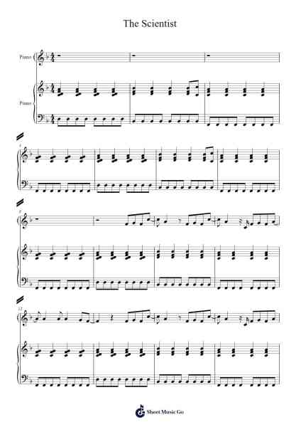 the scientist Sheet Music by 晚风告白-Arr.Hugsay
