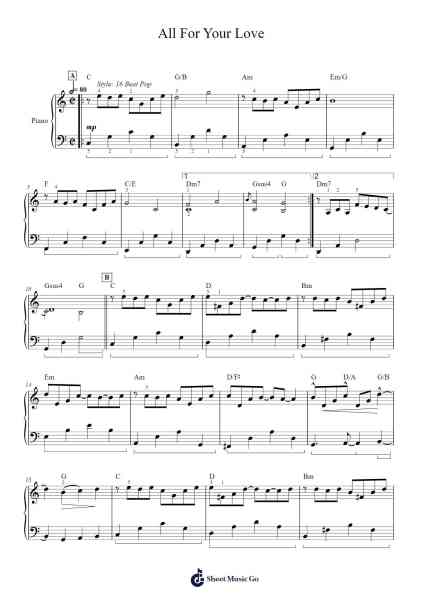 All For Your Love Sheet Music by Hans Hartog-Arr.Bclark