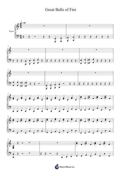 Great Balls of Fire Sheet Music by Jerry Lee Lewis-Arr.Lanps Gailkyle