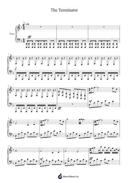 The Terminator Notenblatt von Draganovich Ammar-Arr.Nonings Baclair