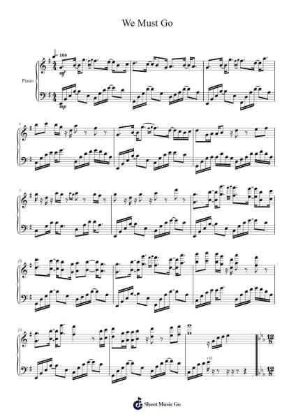 We Must Go Sheet Music by Yuki Hayashi-Arr.Krispert