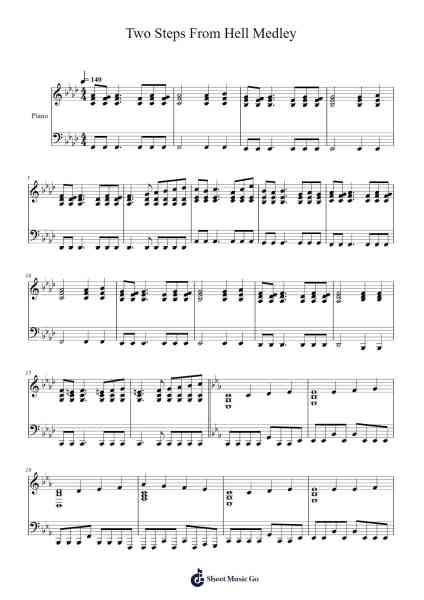 Two Steps From Hell Medley Sheet Music by Seanke Lorrine-Arr.Backpert Poexon